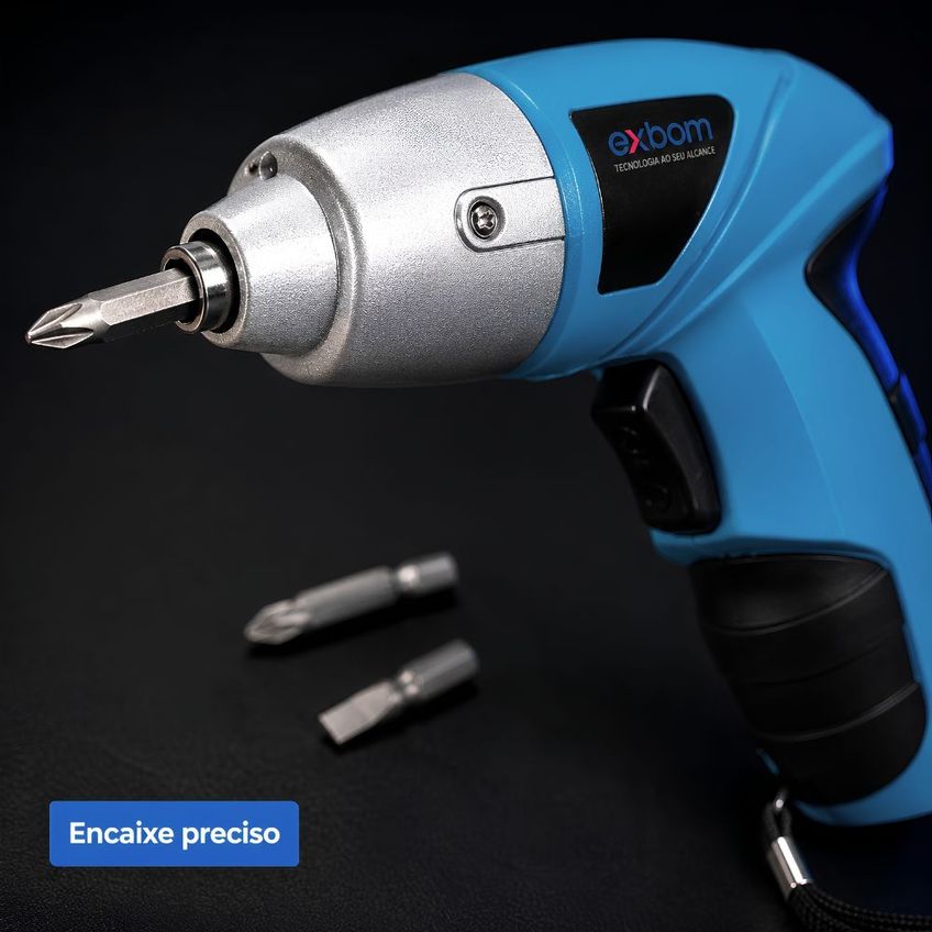 Mini Parafusadeira Sem Fio Recarregável 4.8v 49 Peças Exbom Tipo C C/ Maleta 180 Rpm - imagem 3