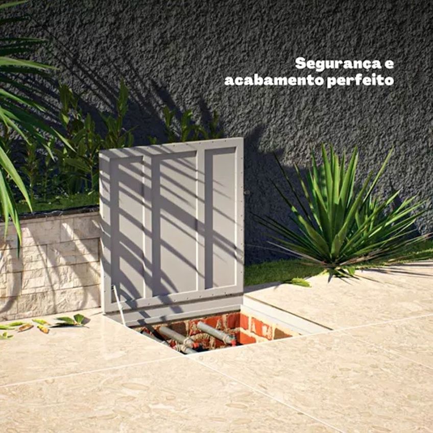 Tampa Piscina Casa Máquina 40x40 Articulada Rebaixada Preta - imagem 4