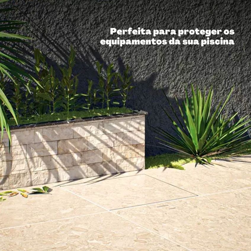 Tampa Piscina Casa Máquina 40x40 Articulada Rebaixada Preta - imagem 5