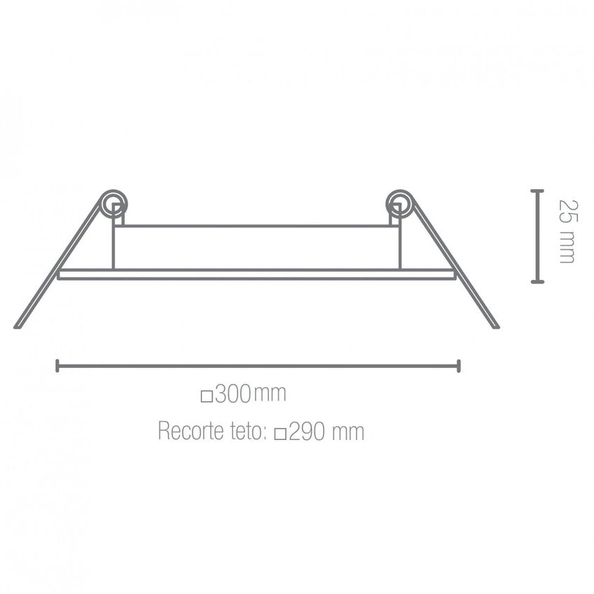 Plafon LED Embutir Quadrado 24W Blumenau 6500K Luz Branca - imagem 2