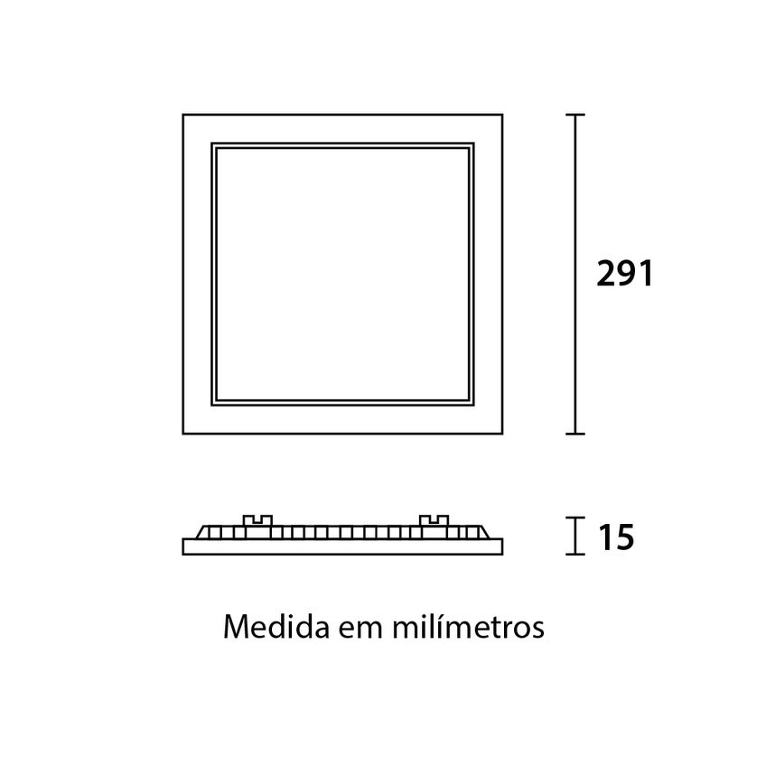 Plafon LED Embutir Quadrado 24W Blumenau 6500K Luz Branca - imagem 4
