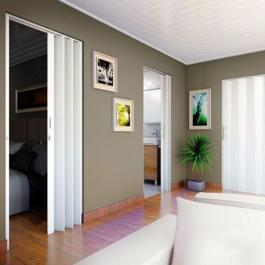 Porta Sanfonada PVC Polifort 210cmx80cm Branco Neve - imagem 4