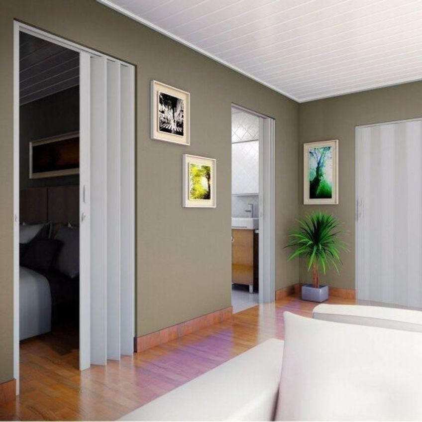 Porta Sanfonada Pvc Polifort 210cmx60cm Cinza - imagem 4