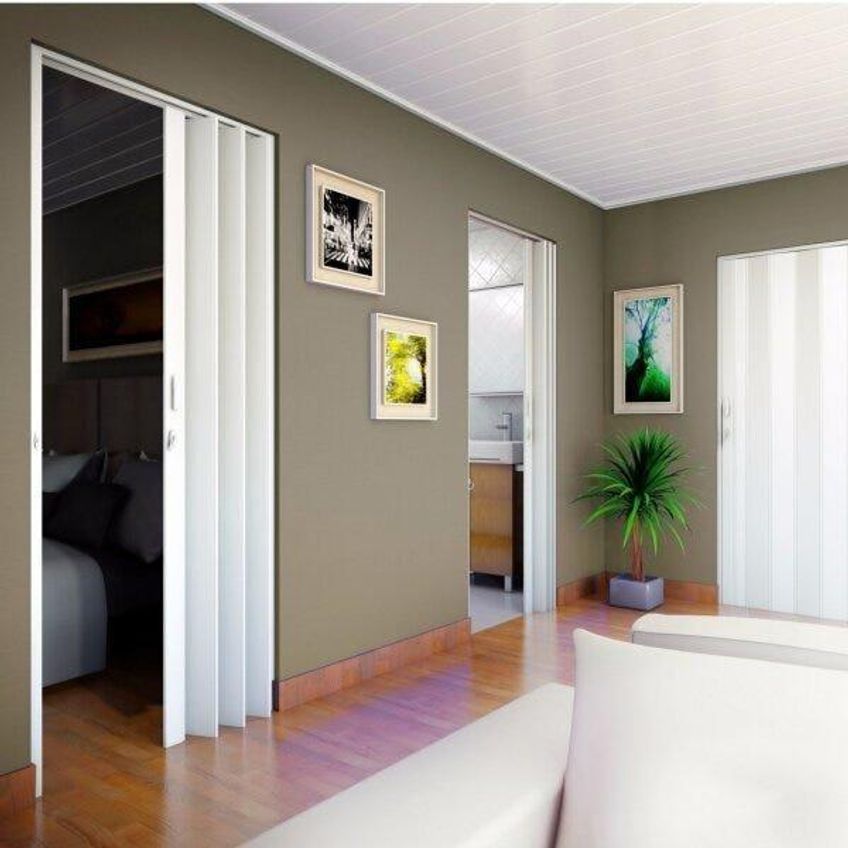 Porta Sanfonada Pvc Polifort 210cmx100cm Branco Neve - imagem 4