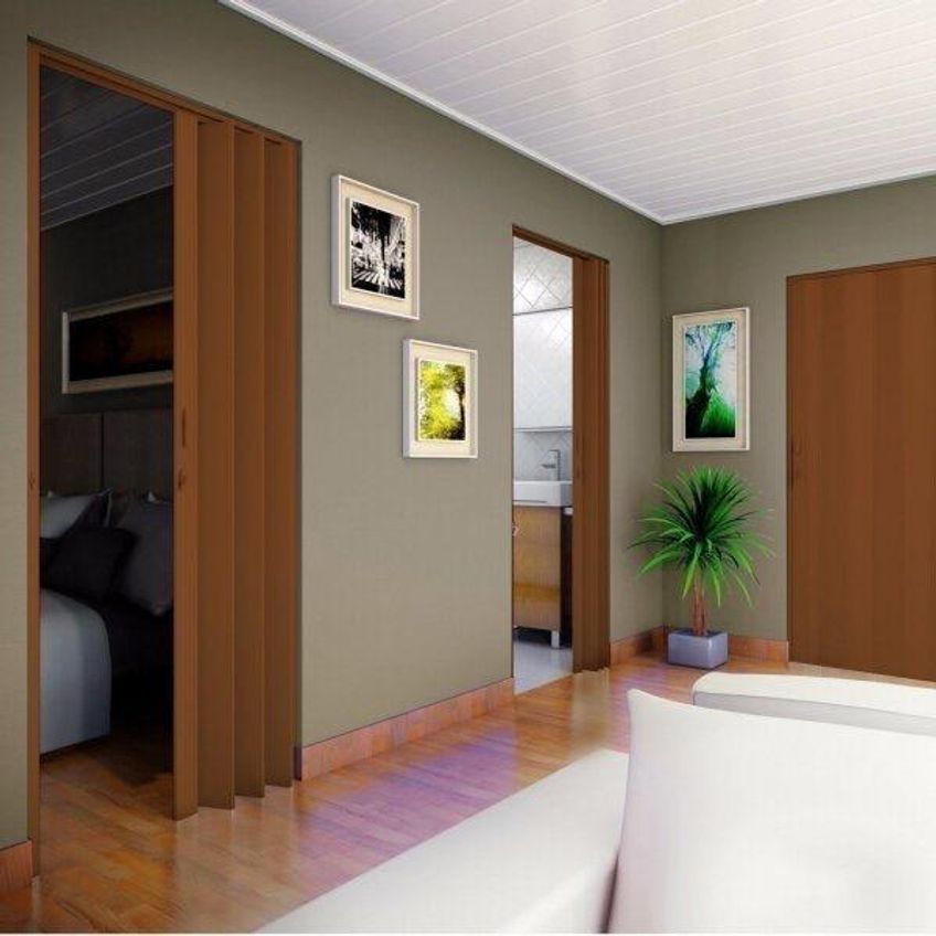 Porta Sanfonada Pvc Polifort 210cmx80cm Mogno - imagem 4