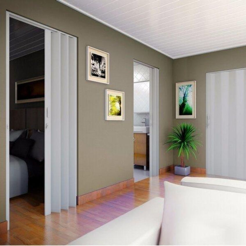 Porta Sanfonada Pvc Polifort 210cmx90cm Cinza - imagem 4