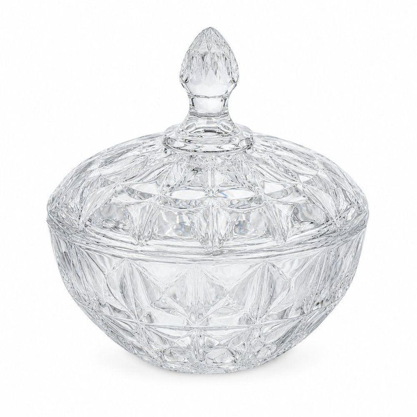 Bomboniere Diamond De Vidro Para Doces Com Tampa Transparente Fratelli 19,5cm - imagem 4