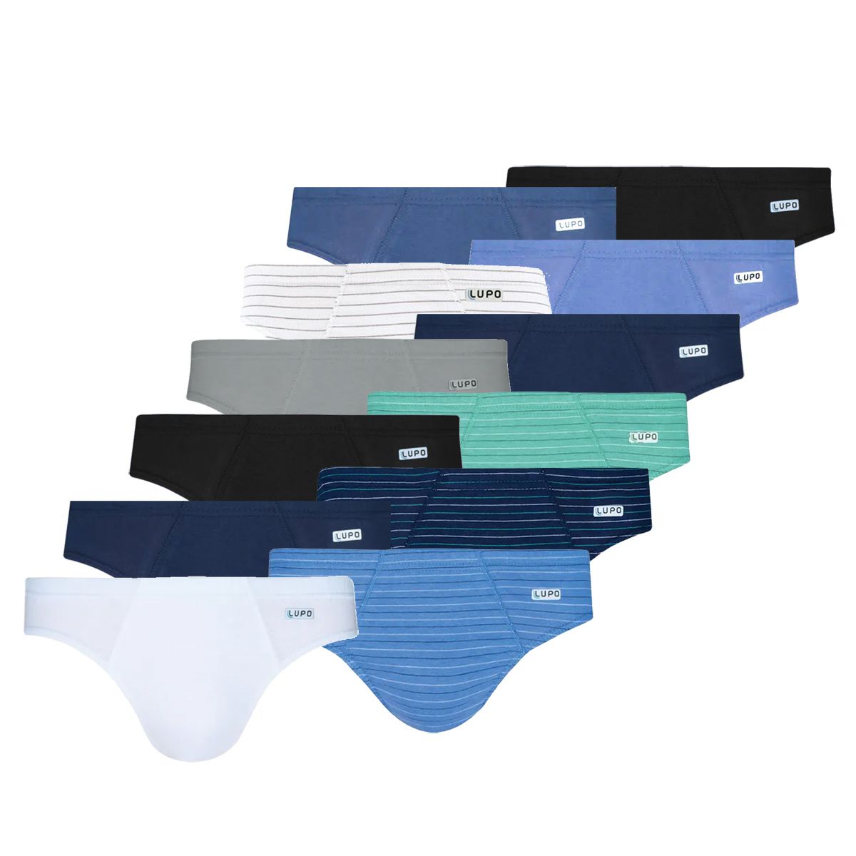 KIT 9 CUECAS SLIP LUPO ALGODÃO COTTON CONFORT LUPO 515 Menor preço em KIT 9 CUECAS SLIP LUPO ALGODÃO COTTON CONFORT LUPO 515