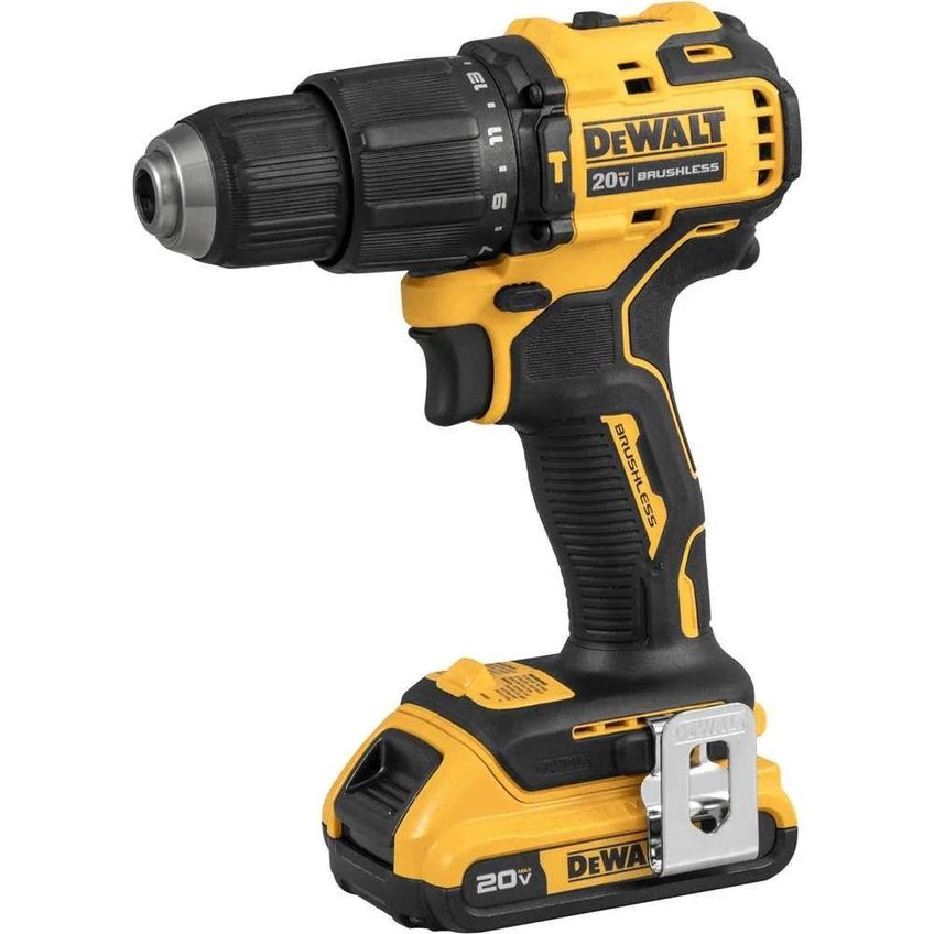 Parafusadeira Furadeira Com Impacto Dewalt Profissional DCD709D2 C/ 2 Baterias 20V 1650 RPM Amarelo - imagem 3