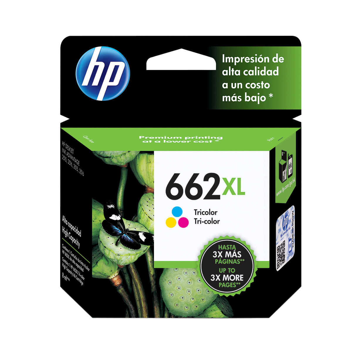 Cartucho HP 662XL Colorido Original (CZ106AB) Para HP DeskJet 2516