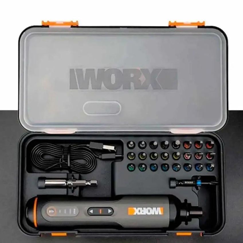 Parafusadeira Worx Doméstico Wx240 Com Kit Bits 4v Amarelo Bivolt - imagem 5