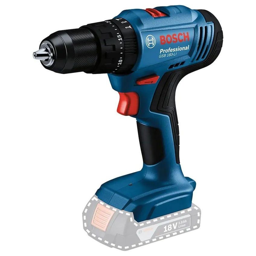Parafusadeira Furadeira De Impacto Bosch Profissional GSB 183-LI 18V Inox Bivolt - imagem 3
