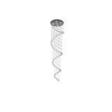 Lustre de cristal para sala Espiral, base de inox espelhado de 30cm de diâmetros com 02 metros