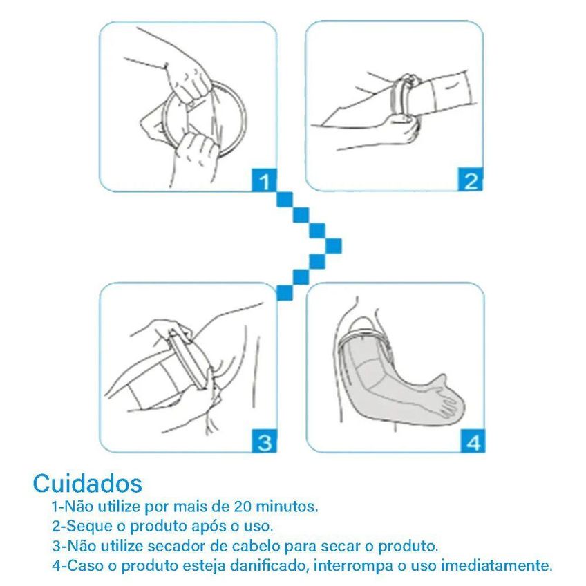 Capa Protetora Para Gesso E Curativos AB Mídia BSL3927 Impermeável Uso Universal Transparente 18cm - imagem 3
