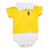 Roupa de Bebê 1 Pça Body Gola Polo Manga Curta Várias Cores