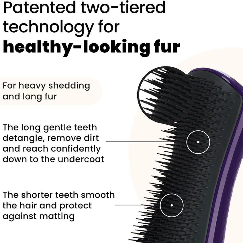 Tangle Teezer Pet Teezer Deshedding Purple Grey - imagem 3