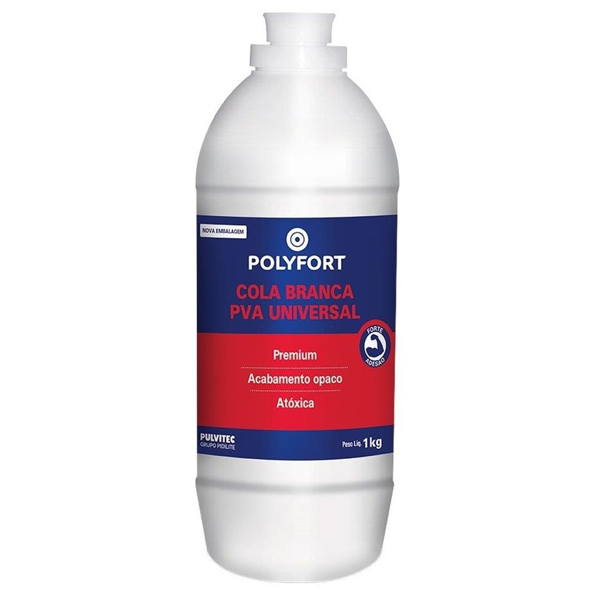 Cola Branca Pulvitec Polyfort Universal 1kg - Embalagem Com 12 Unidades - imagem 3