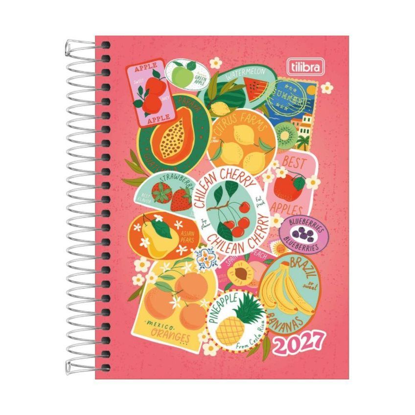 Agenda Espiral Capa Dura Tilibra Spice Feminina 2027 Formato 11,7x16,4cm Folhas Pautadas Colorido - imagem 3