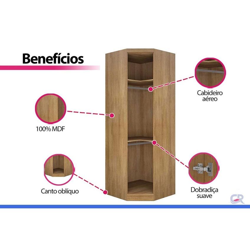 Guarda Roupa Modulado Closet 1p Esp Rizon N. Horizonte Cumar - imagem 5