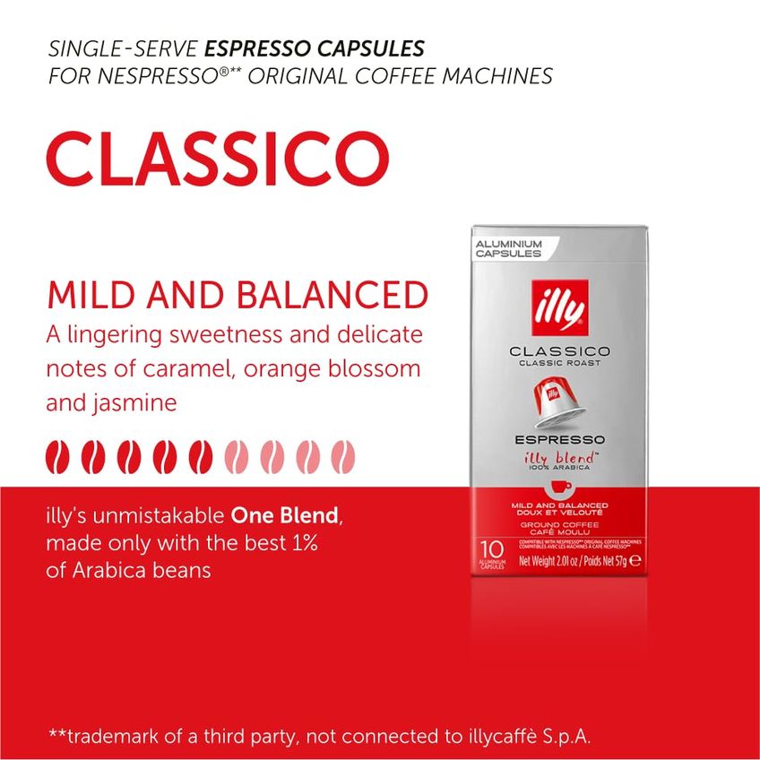 Cápsulas De Café Illy Classico Roast 10 Unidades Nespresso - imagem 3