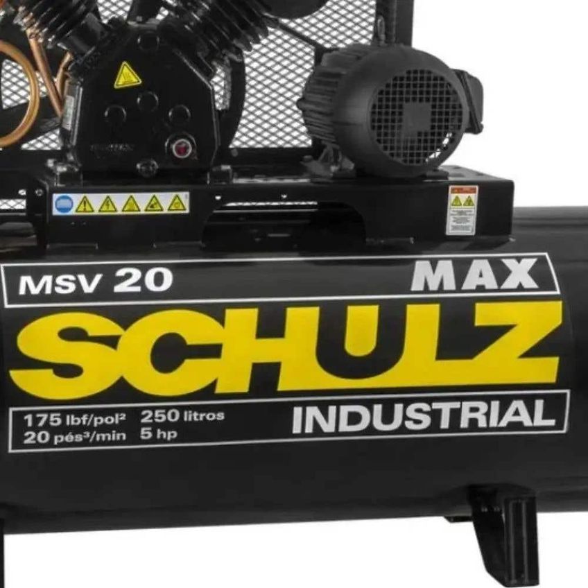 Moto Esmeril 6pol 300w E Compressor De Ar 20 Pés 250 L 5hp Trifásico Schulz - 110v - imagem 4