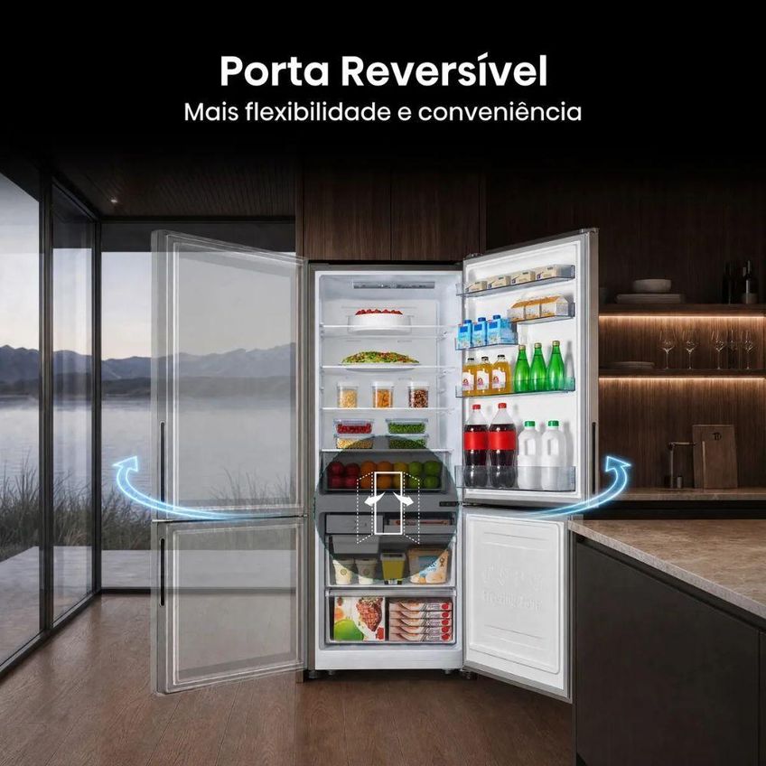 Geladeira Hisense Inverse Frost Free Inverter 417L RB422 Inox 110V - imagem 3