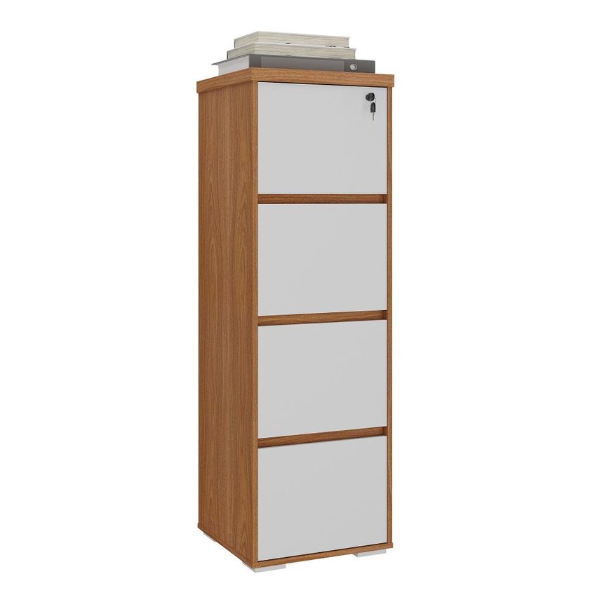 Arquivo Para Escritório 4 Gavetas Y37 Freijó/branco Artany - imagem 3