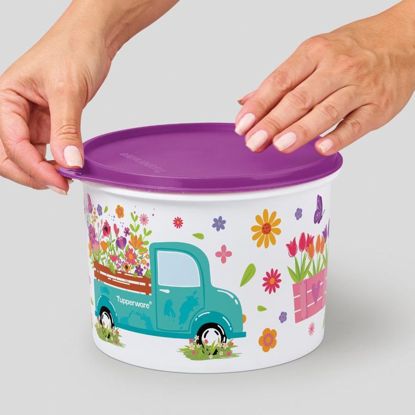Pote Para Armazenar Tupperware Tupper Caixa Caminho Das Flores 2,4l - imagem 3