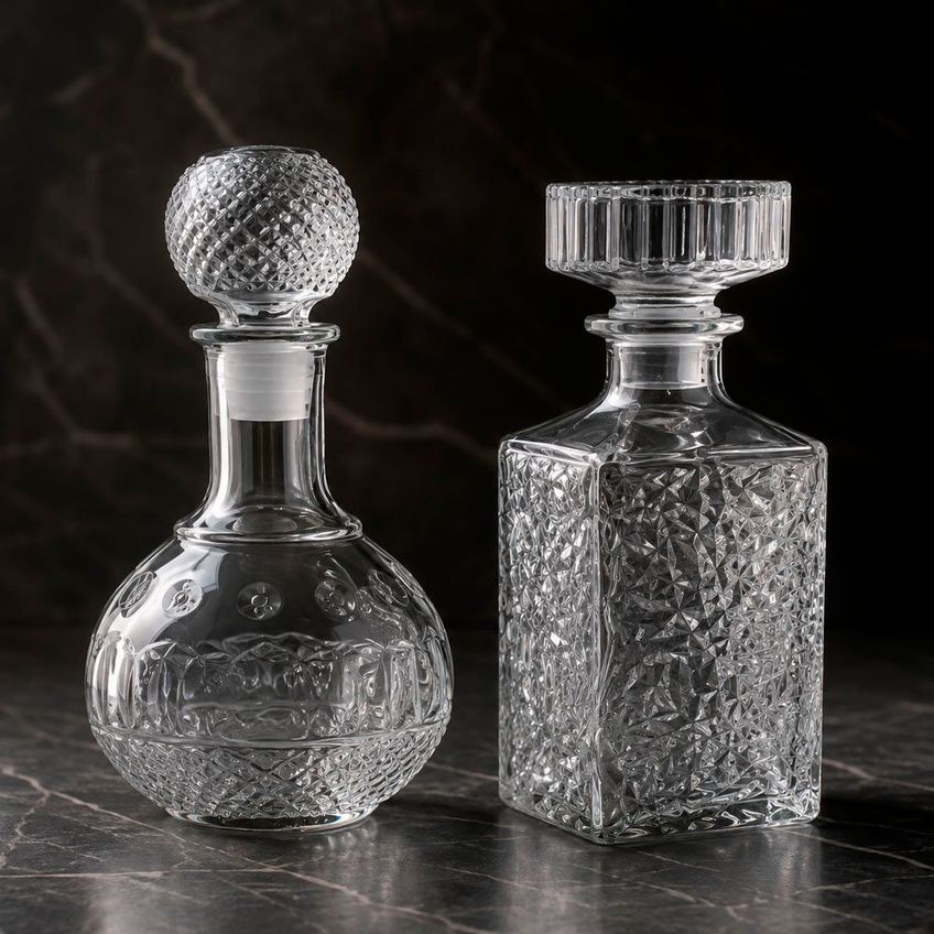 Garrafa Frasco Licor Whisky Licoreira Vidro 920ml Kit 2pçs - imagem 5
