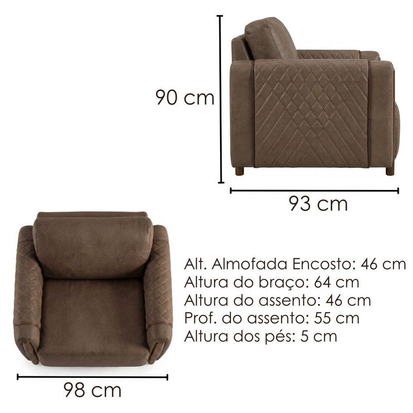 Poltrona Decorativa Aurora Pes Madeira Courino Tcs 729 Moll - imagem 3