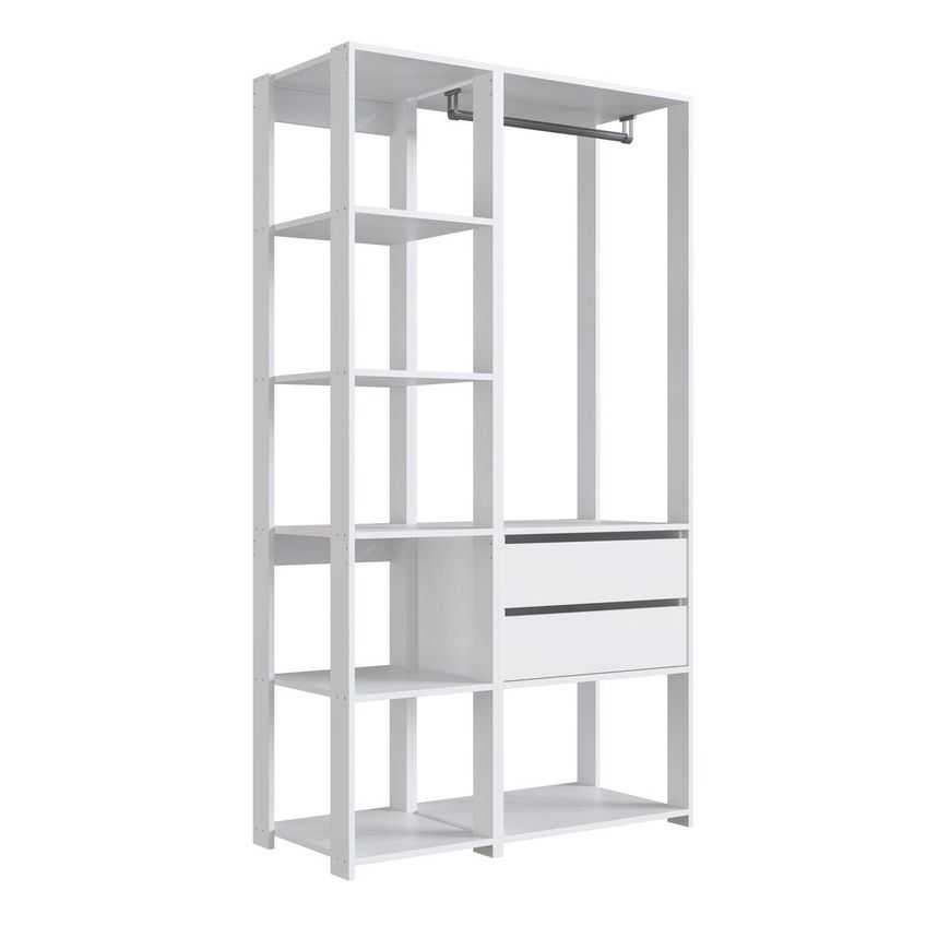 Guarda-roupa Closet Modulado Com 2 Gavetas 100cm Multimóveis Crpro-clo005 Branco - imagem 2