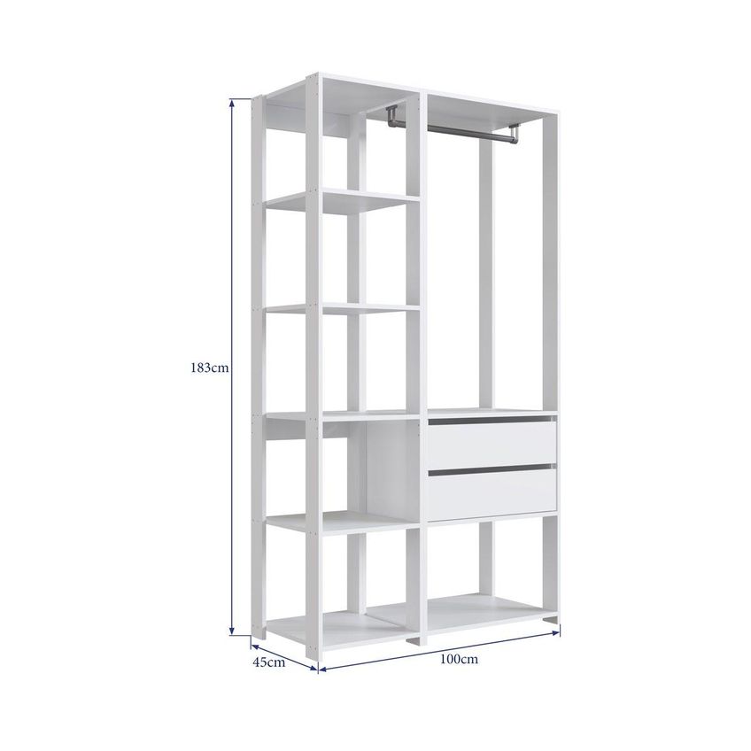 Guarda-roupa Closet Modulado Com 2 Gavetas 100cm Multimóveis Crpro-clo005 Branco - imagem 3