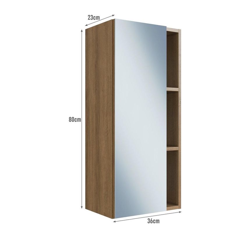 Armário De Banheiro Aéreo 1 Porta Com Espelho 36cm Multimóveis Crpro-arm008 Mel - imagem 3