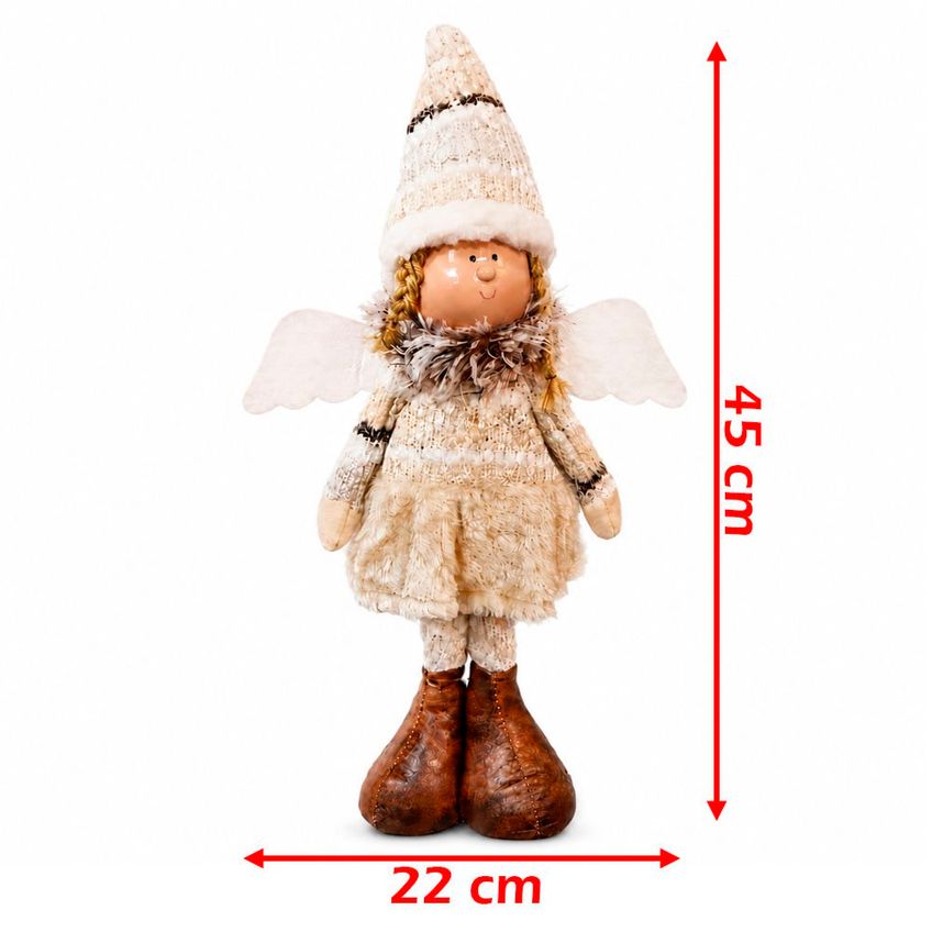 Boneco Anjo Natalino Tecido Enfeite Decoração De Natal 45cm - imagem 5