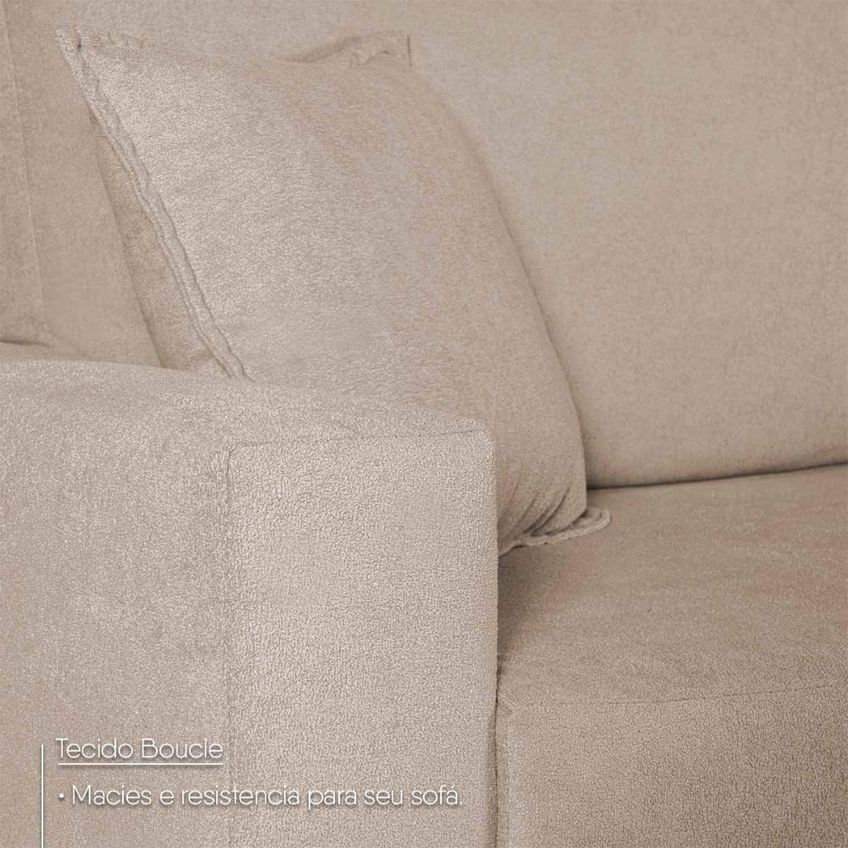 Sofá Marau 2 Lugares Retrátil 150cm Bege Suede King - imagem 5