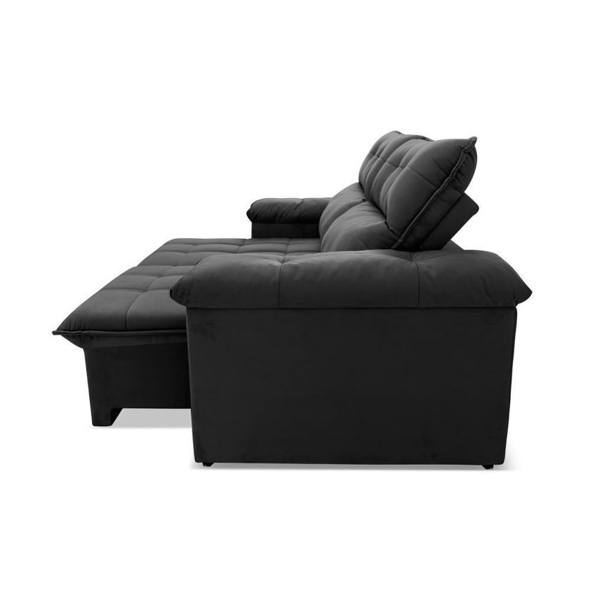Sofá Retrátil Reclinável Verona 2,00m Suede Velut Cinza Molas Ensacadas King House - imagem 4