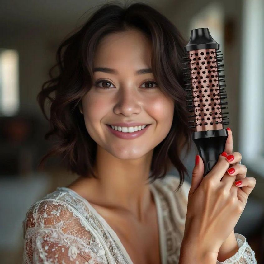 Escova Modeladora PEC17A Tubo 38mm 75W Cerâmica Com Íons Preto Rosê Bivolt - imagem 5
