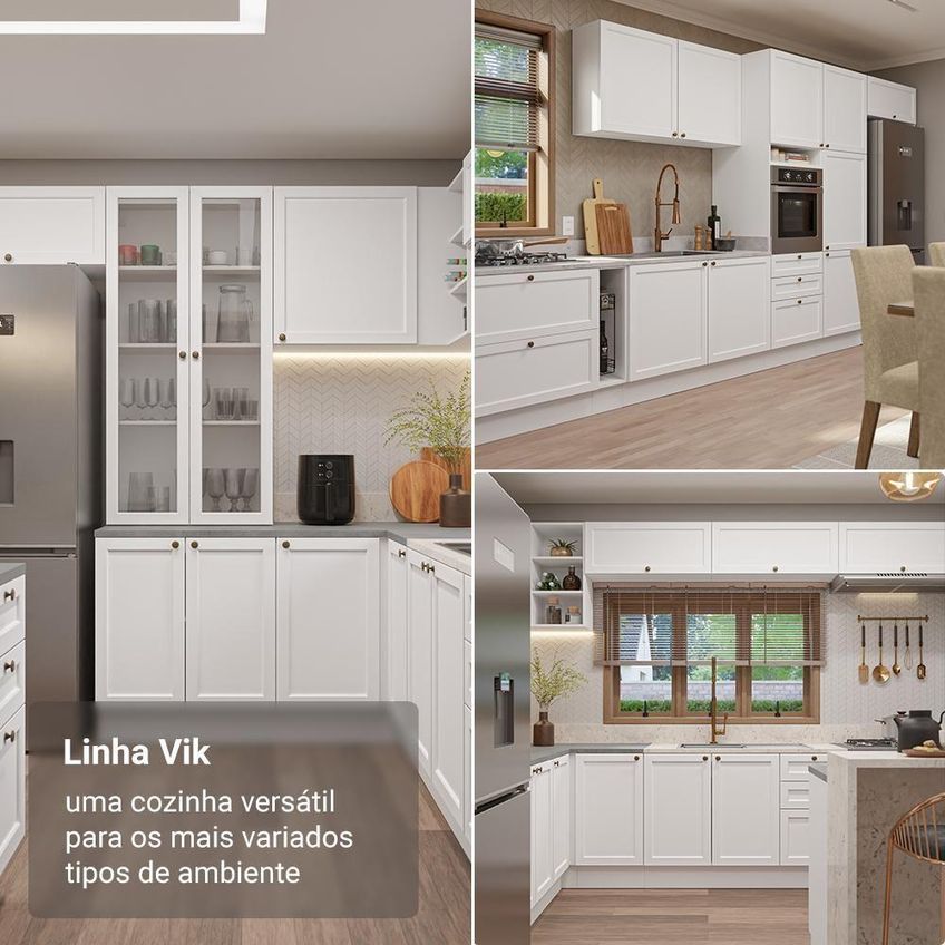 Cozinha Completa Vik 9 Portas 3 Gavetas Mdp 270cm Madesa - imagem 3