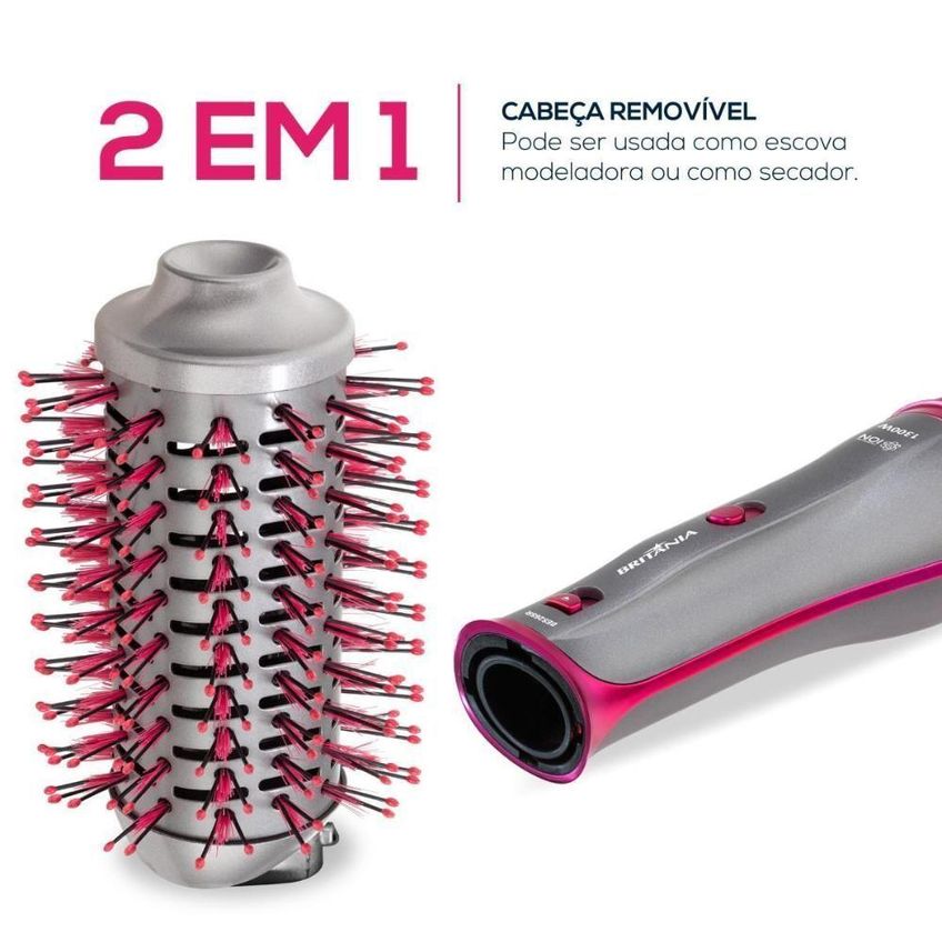 Escova Secadora Britânia 4 Em 1 Cerâmica BES26SR 1300W Bivolt - imagem 5