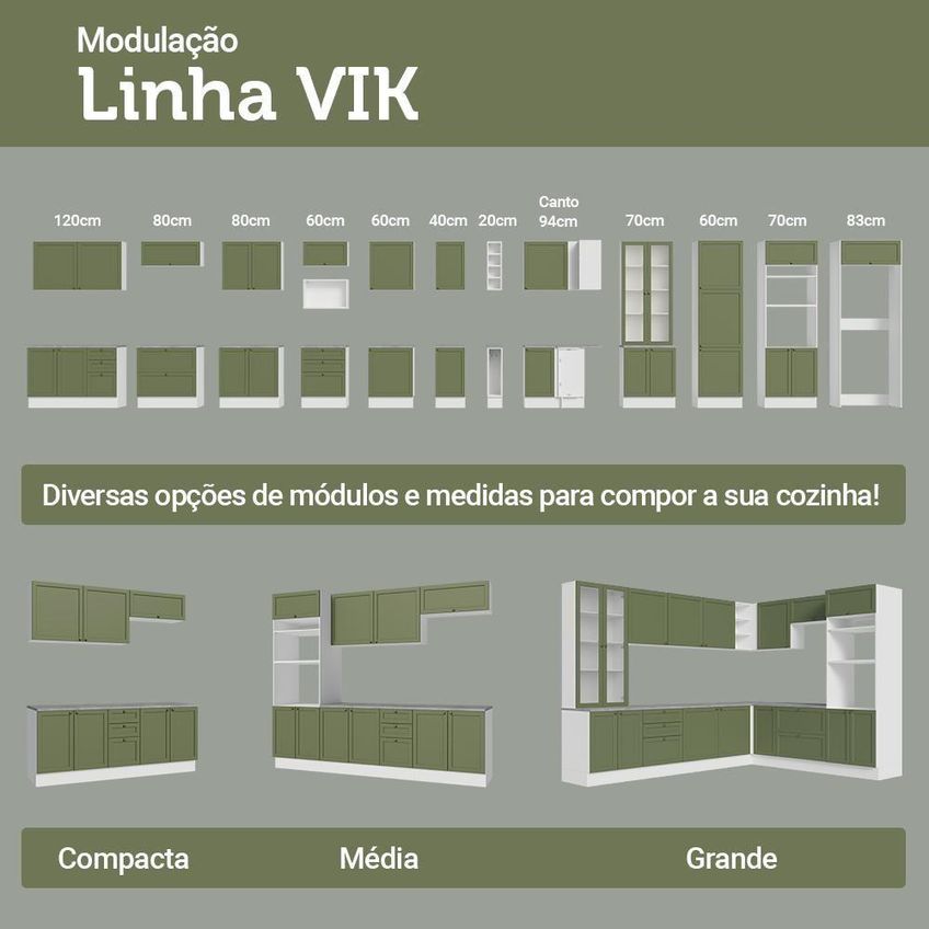 Cozinha Completa Vik 9 Portas 3 Gavetas Mdp 270cm Madesa - imagem 3