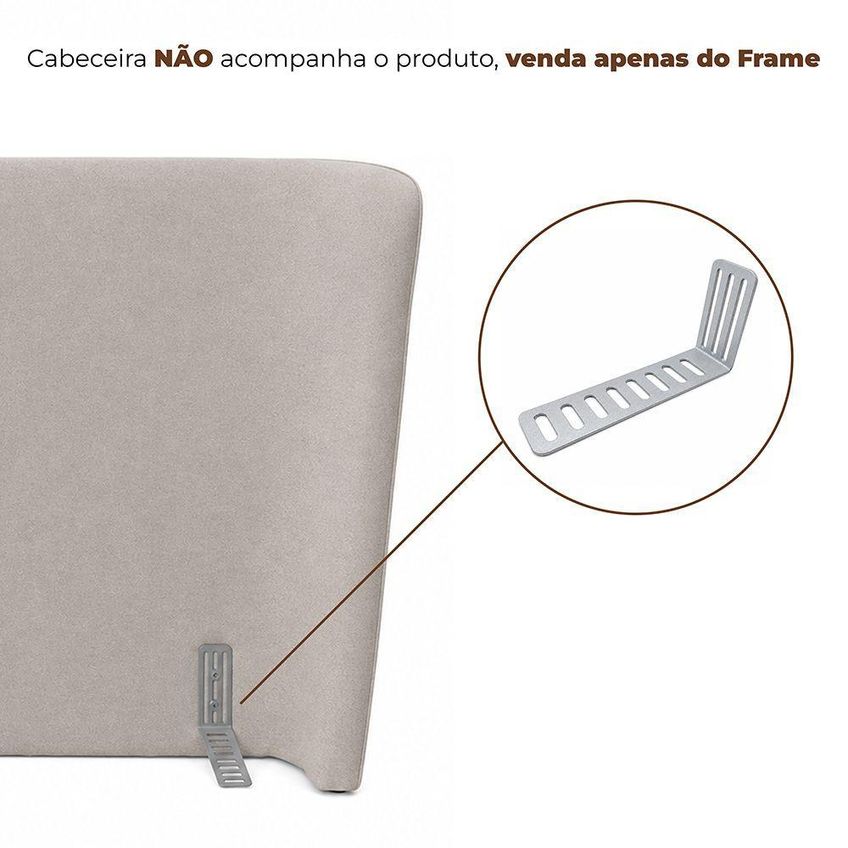 Frame Adaptador Cabeceira Box Casal Prateado Fixação No Box Sallar Home - imagem 3