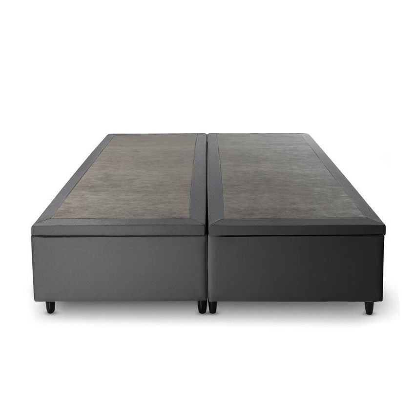 Base Box Baú Para Cama Box Queen 158x198x45 Em Madeira Maciça Com Abertura Pneumática Cinza King - imagem 3