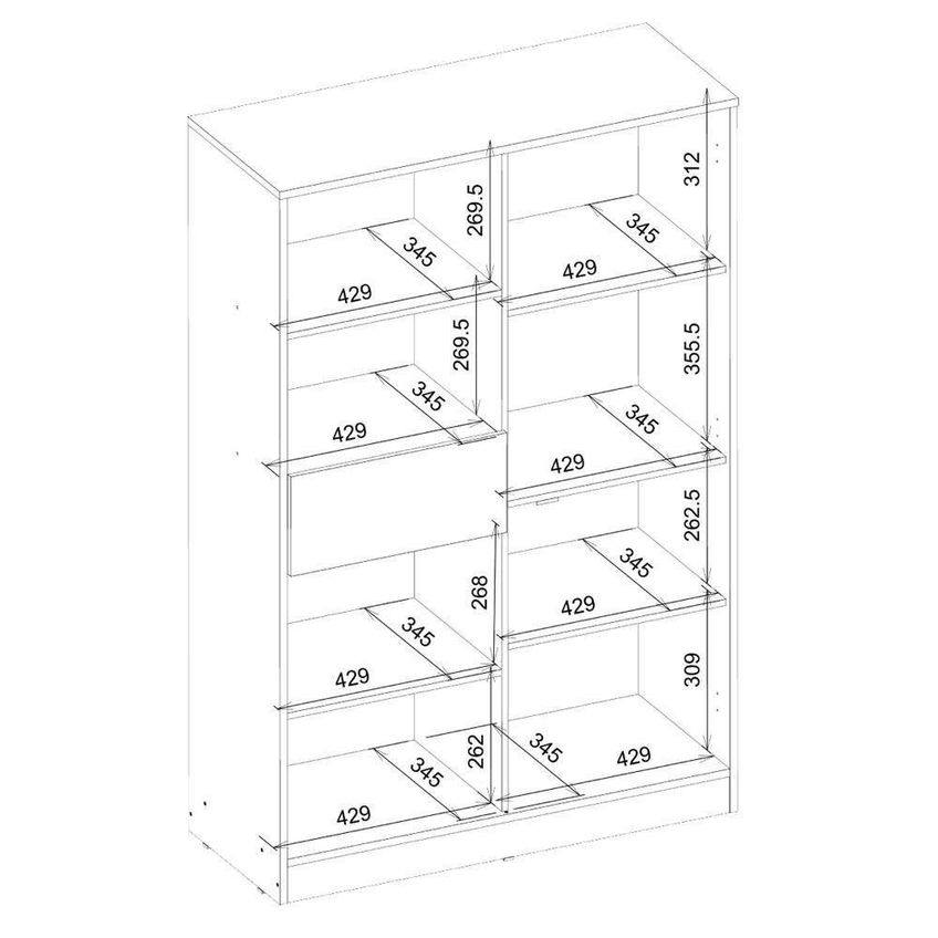 Armário Multiuso Neo 2 Portas 2 Prateleiras MDP 90,2cm Off White Demóbile - imagem 3