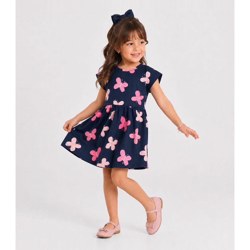 Vestido Infantil Estampado Select Azul 10 - imagem 3