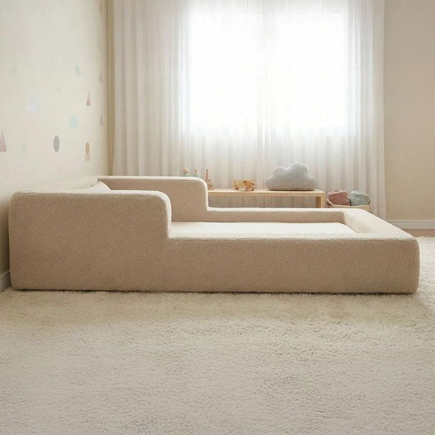 Cama Montessoriana Berço Aconchego Com Colchão Boucle Bege 118cm - imagem 4