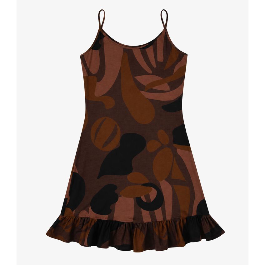 Vestido Feminino Estampado Select Marrom M - imagem 4