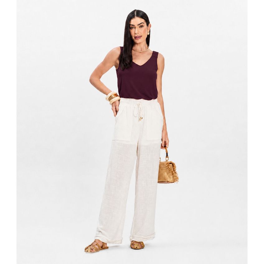 Regata Alça Franzida Feminino Rovitex Roxo P - imagem 3