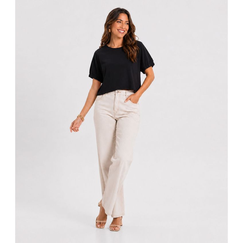 Blusa Feminina Viscose Infinita Cor Preto M - imagem 3