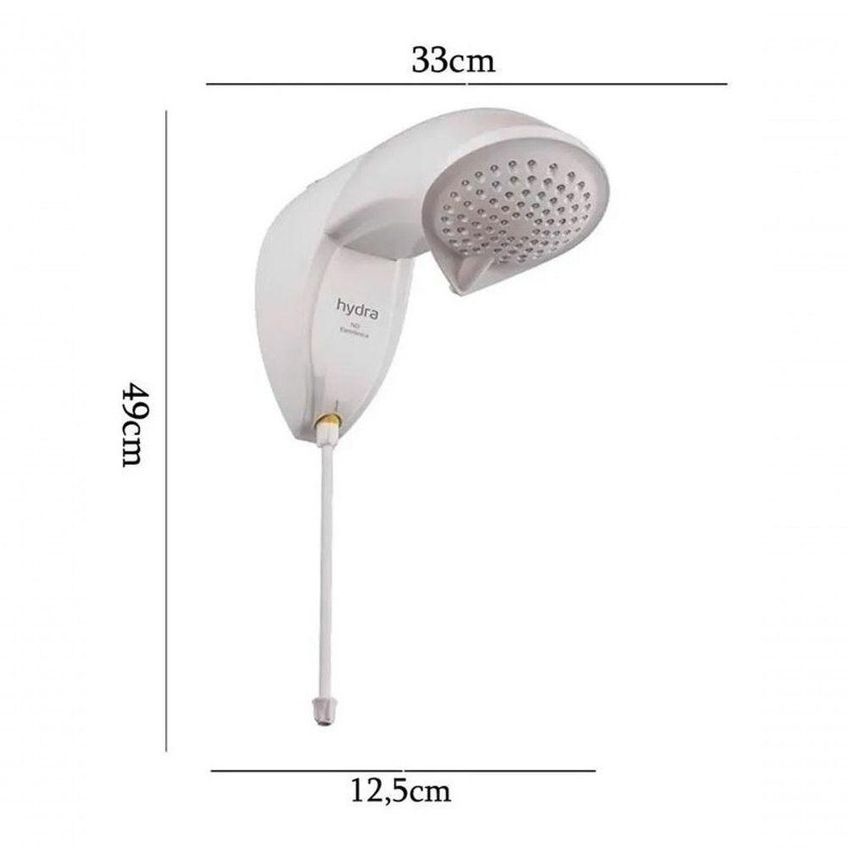 Chuveiro Eletrônico Hydra ND 7700W de Parede com Haste de Comando Branco Zagonel 220V - imagem 4