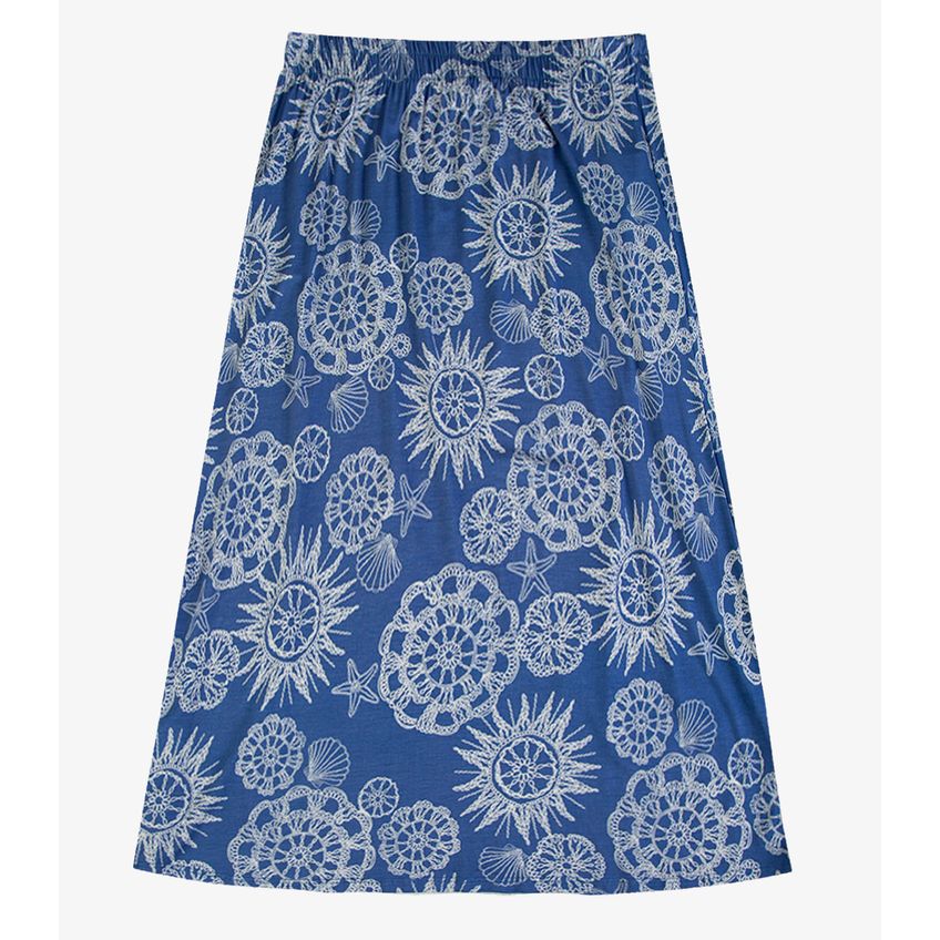 Saia Midi Plus Size Infinita Cor Azul Plus G2 - imagem 5